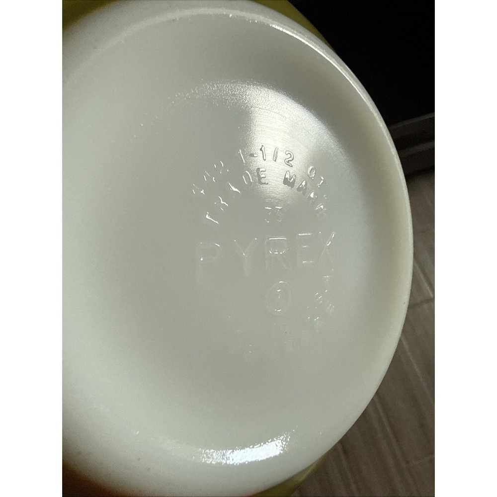 Vintage Pyrex 442 1-1/2 Quart Cinderella Mixing Bowl Verde Green Olive Avocado - Picture 5 of 12